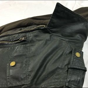 Men’s Heavy Hooded Genuine Leather Jacket Sz M